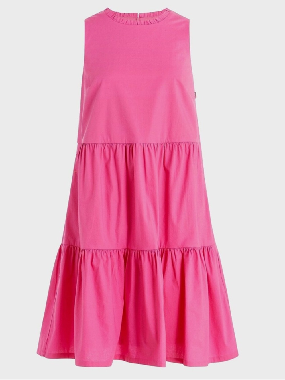 J. Crew Sleeveless Tiered Dress in Hot Pink 98% cotton size 4